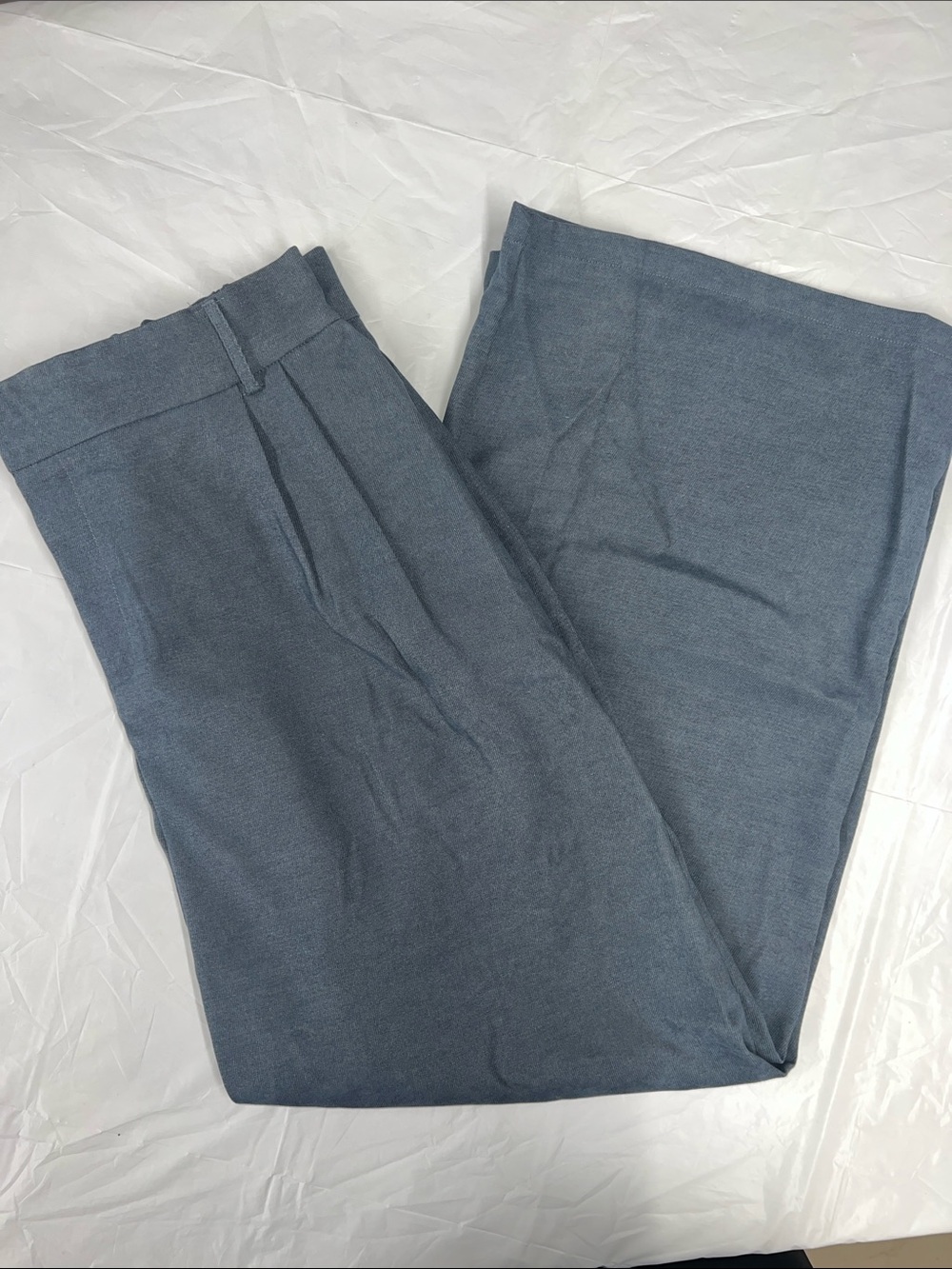 NWOT - SHEIN Plus Size Wide Leg Pleated Trousers Slate Blue 5XL - Picture 4 of 6